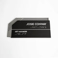 Door Signs Office Door Number Sign with Personalized Name: Stainless Steel & Wood  — " Authentic " Design - Photo #7