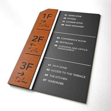 Directional Wayfinding Sign - Wooden Plate "Dragon" Design - Photo #6