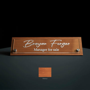 Desk sign Personalized Desk Name Plate: Wood & Acrylic Sign - Photo #6