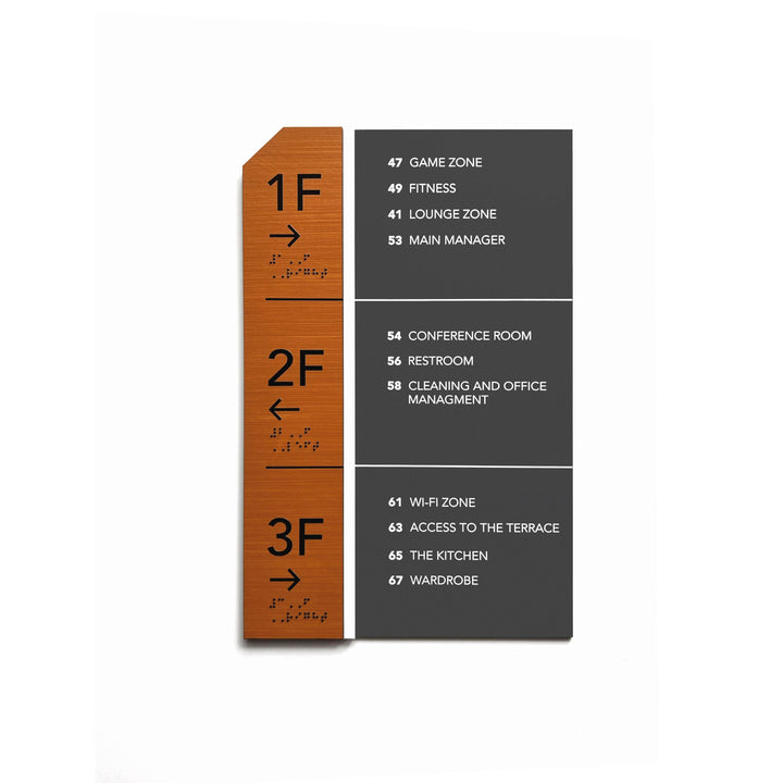 Directional Wayfinding Sign - Wooden Plate "Dragon" Design