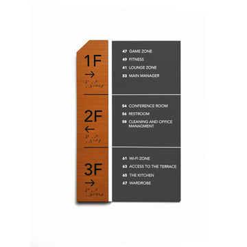 Directional Wayfinding Sign - Wooden Plate "Dragon" Design - Photo #1