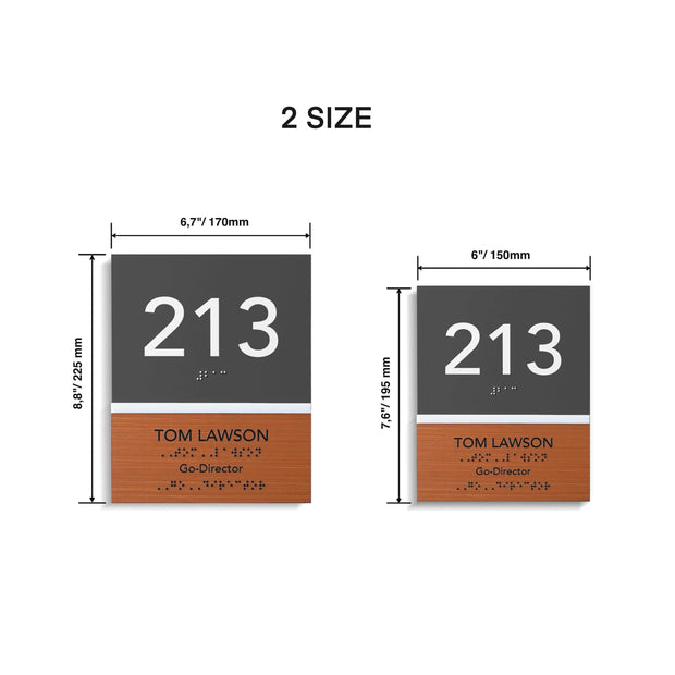 Door Numbers Office Door Number Sign & Name Plates: Acrylic & Wood — "Dragon" Design