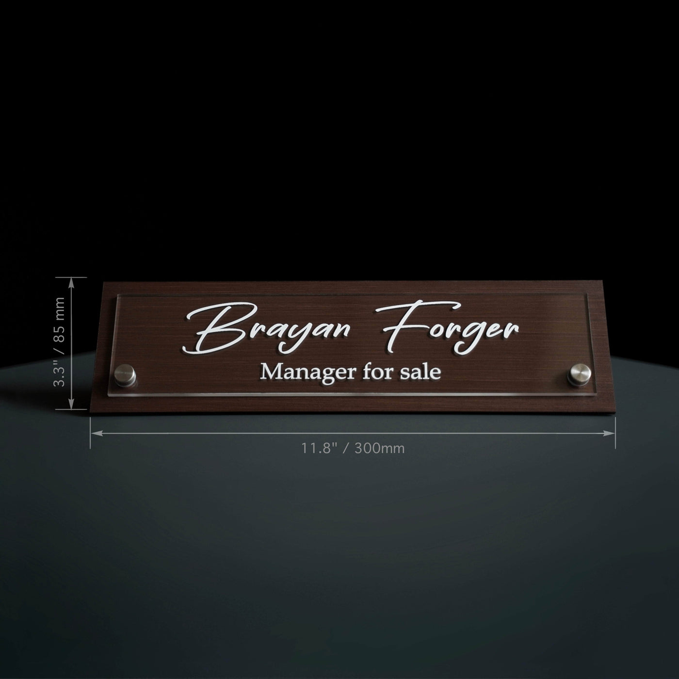 Desk sign Personalized Desk Name Plate: Wood & Acrylic Sign