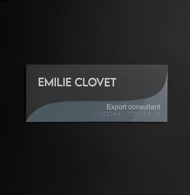 Door Signs Door Sign with Name — Double Acrylic Sign — "Gray Calm"