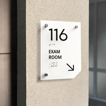 Табличка на двері кабінету: Білий матовий акрил — "Clear" Дизайн - Photo #7