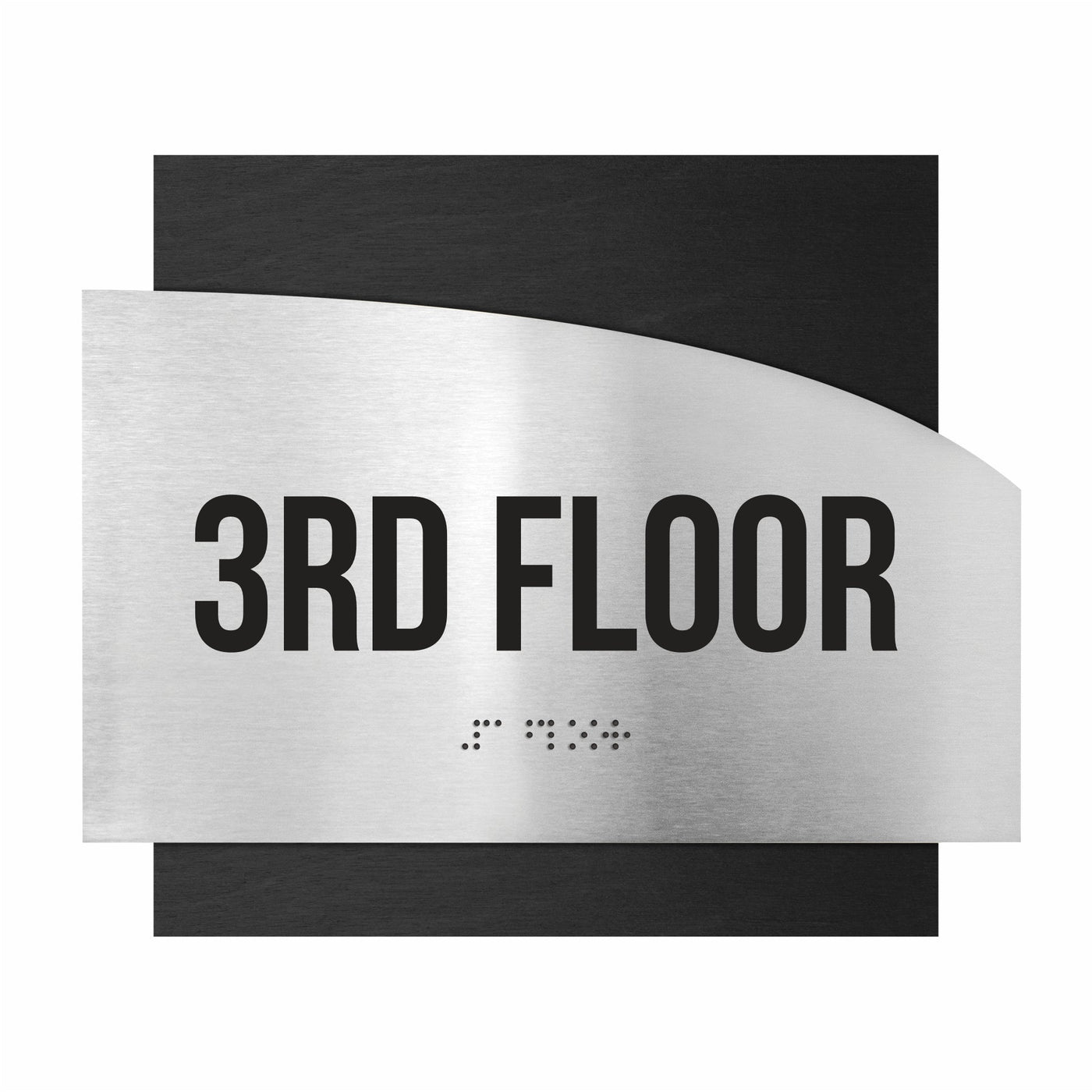 Floor Signs - Steel Sign For 3rd Floor "Wave" Design