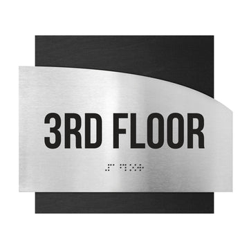 Floor Signs - Steel Sign For 3rd Floor "Wave" Design - Photo #7
