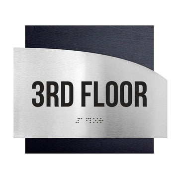 Floor Signs - Steel Sign For 3rd Floor "Wave" Design - Photo #8