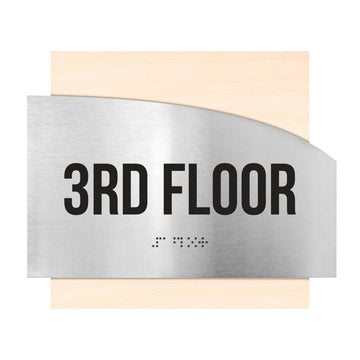Floor Signs - Steel Sign For 3rd Floor "Wave" Design - Photo #12