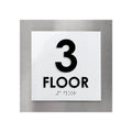 Floor Signs - Sign For 3rd Floor - Interior Stainless Steel Sign - "Modern" Design - Photo #4