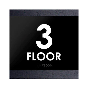 Табличка "3 этаж" со шрифтом Брайля: Дерево и акрил — "Buro" Дизайн - Photo #2