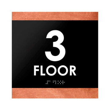 Табличка "3 этаж" со шрифтом Брайля: Дерево и акрил — "Buro" Дизайн - Photo #4