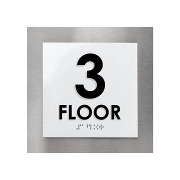Floor Signs - Sign For 3rd Floor - Interior Stainless Steel Sign - "Modern" Design - Photo #4