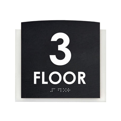 Floor Signs - 3rd Floor Sign "Scandza" Design