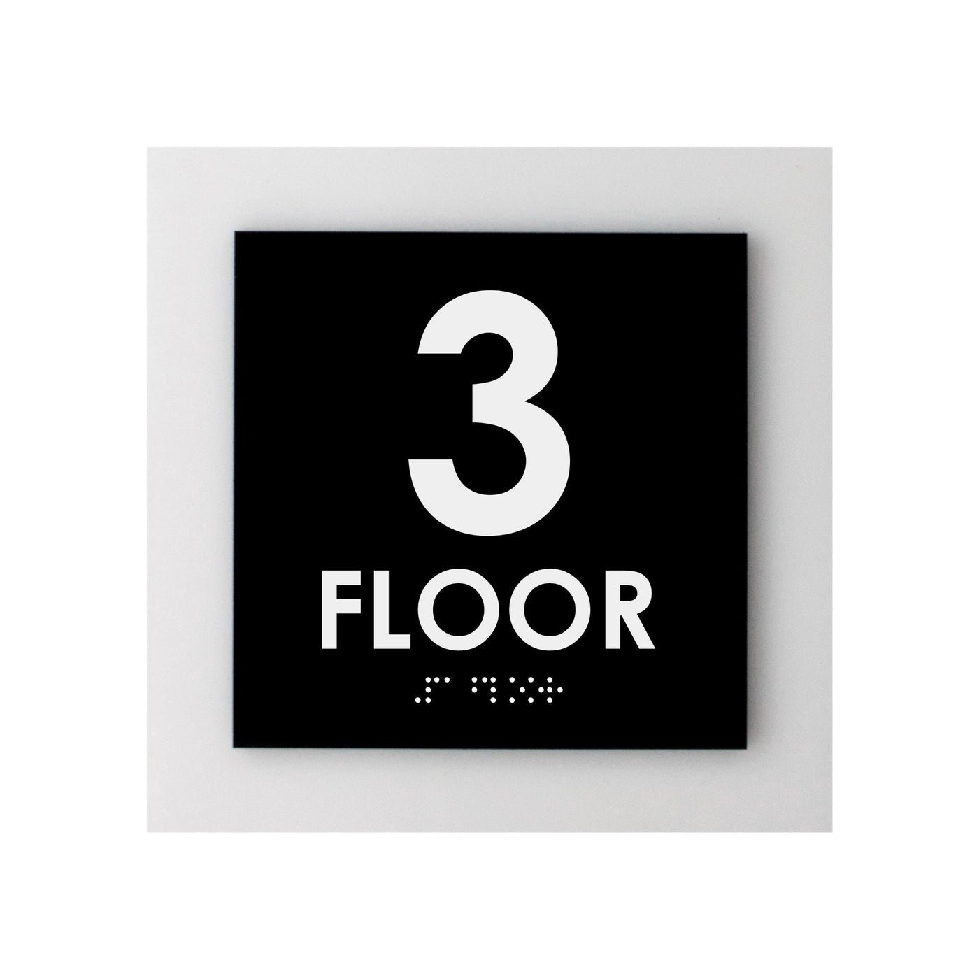 Floor Signs - 3rd Floor Sign - Interior Acrylic Sign - "Simple" Design