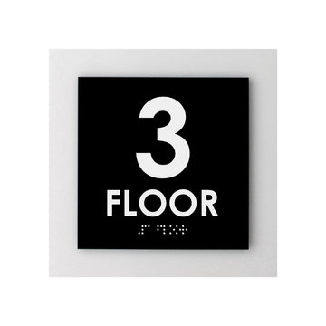 Floor Signs - 3rd Floor Sign - Interior Acrylic Sign - "Simple" Design - Photo #3