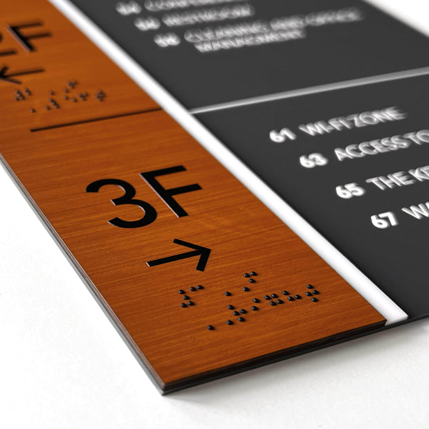 Directional Wayfinding Sign - Wooden Plate "Dragon" Design