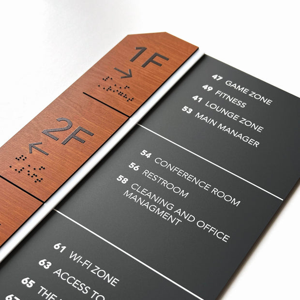 Directional Wayfinding Sign - Wooden Plate "Dragon" Design