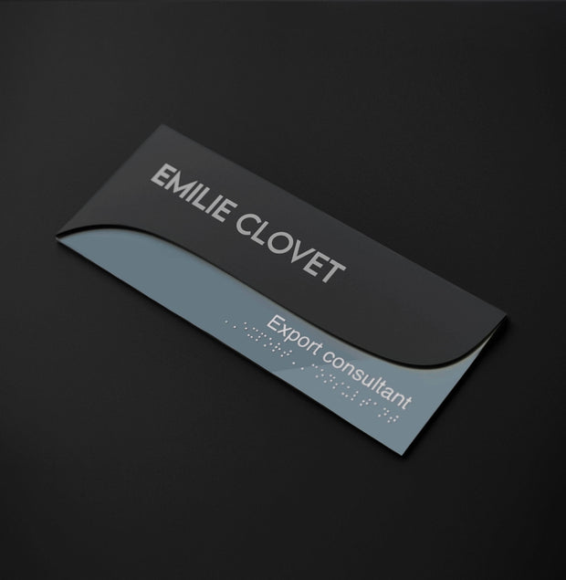 Door Signs Door Sign with Name — Double Acrylic Sign — "Gray Calm"
