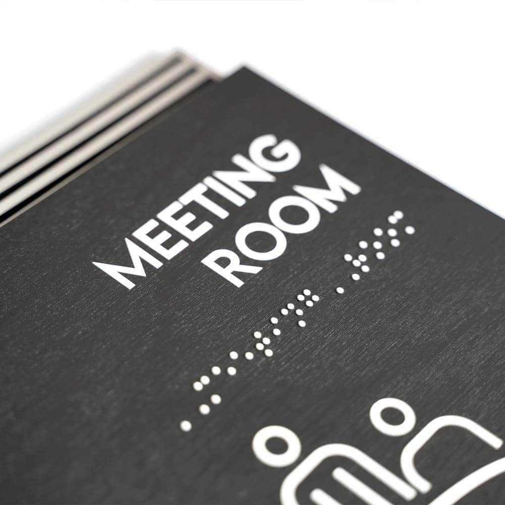 Conference Room Signs - Stainless steel & Wood Door Plate " Authentic " Design