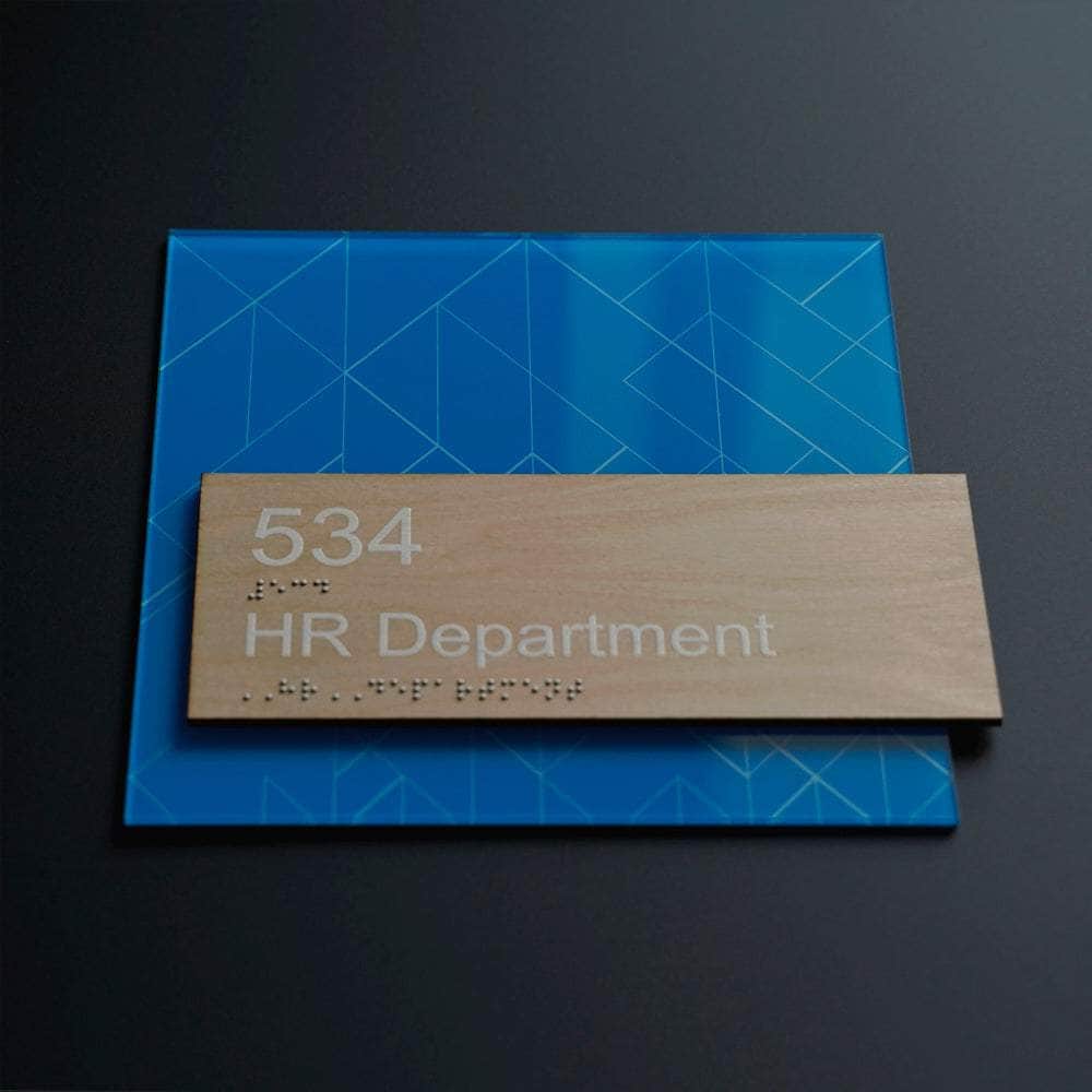 Door Signs HR Office Sign: Universal Plate Blue Light