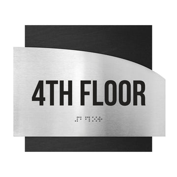 Floor Signs - Steel Sign For 4th Floor "Wave" Design - Photo #7