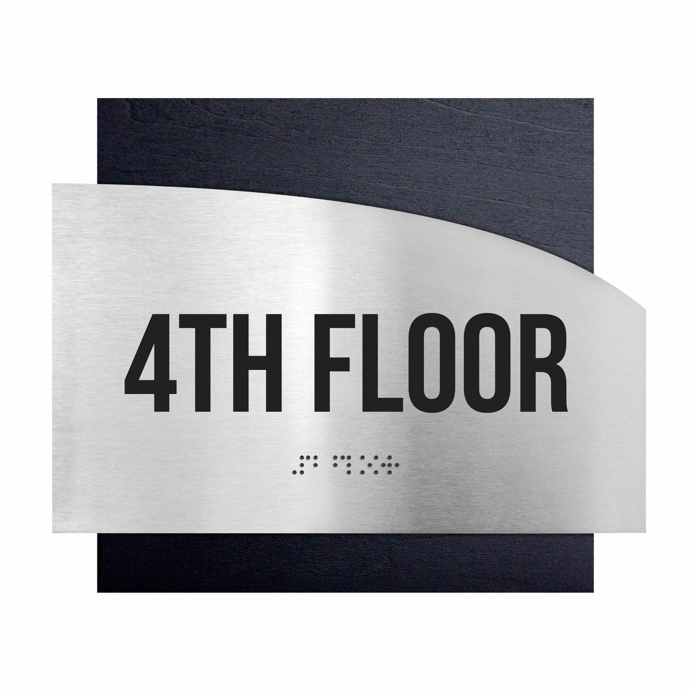 Floor Signs - Steel Sign For 4th Floor "Wave" Design