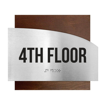 Floor Signs - Steel Sign For 4th Floor "Wave" Design - Photo #9