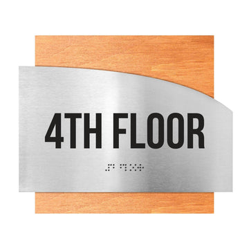 Floor Signs - Steel Sign For 4th Floor "Wave" Design - Photo #11