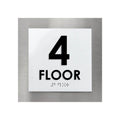 Floor Signs - Sign For 4th Floor - Interior Stainless Steel Sign - "Modern" Design - Photo #4