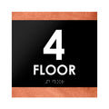 Табличка "4 поверх" зі шрифтом Брайля: Дерево та акрил — "Buro" Дизайн - Photo #4