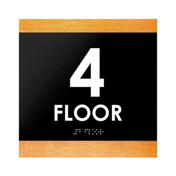 Табличка "4 этаж" со шрифтом Брайля: Дерево и акрил — "Buro" Дизайн - Photo #5