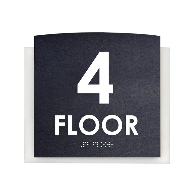 Floor Signs - 4th Floor Sign "Scandza" Design