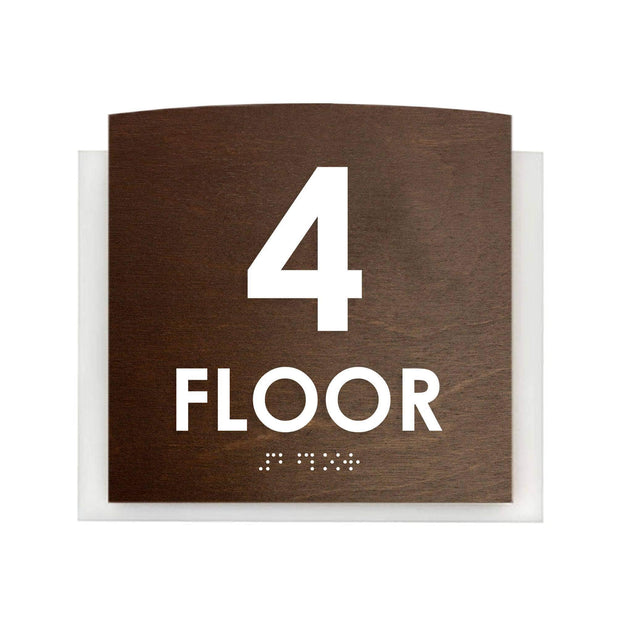 Floor Signs - 4th Floor Sign "Scandza" Design