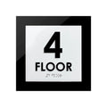 Floor Signs - 4th Floor Sign - Interior Acrylic Sign - "Simple" Design - Photo #4