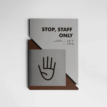 Information signs Meeting Room Sign: Wood & Stainless Steel Plate — "Creative" Design - Photo #9