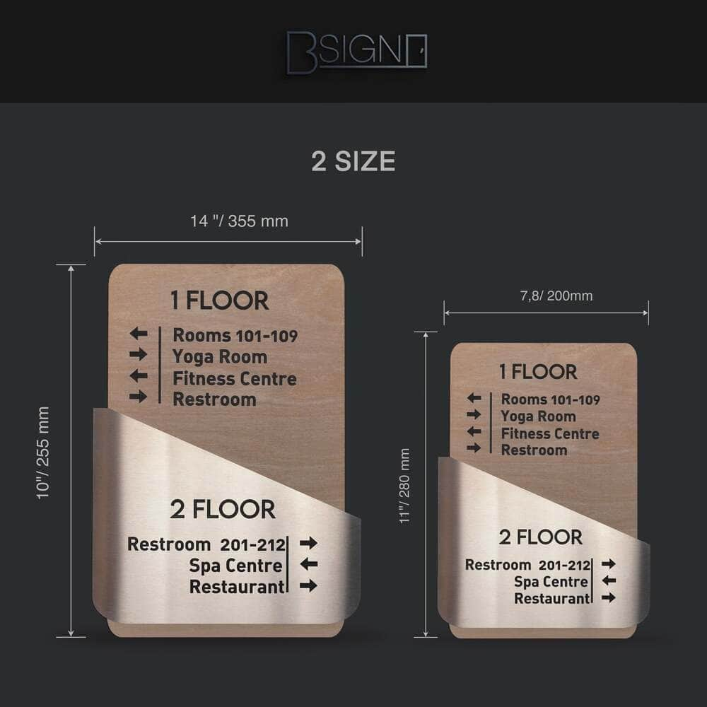 Floor Signs Wayfinding Sign: Custom Steel Wall Plate — "Downhill" Design