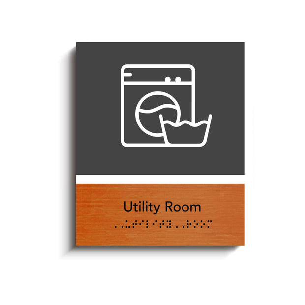 Information signs Utility Room Door Sign - Wood Door Plate "Dragon" Design