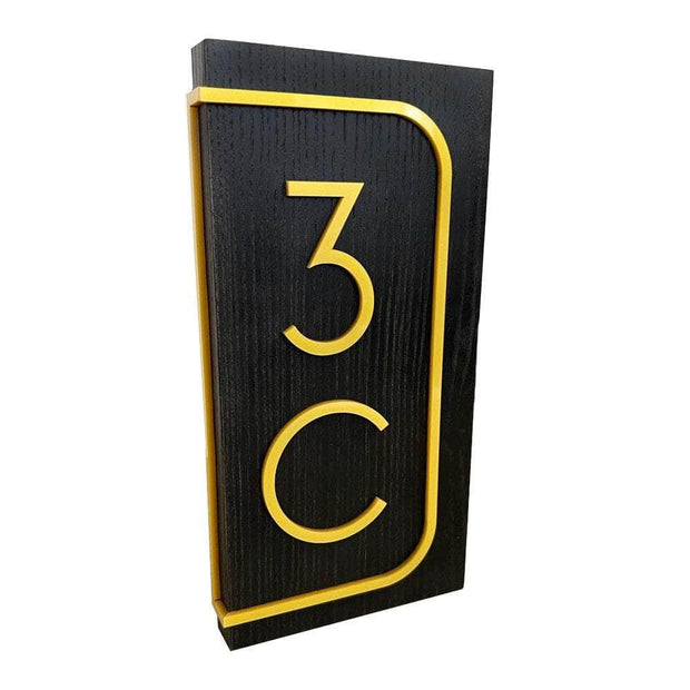 Вертикальна табличка з номером кабінету на двері або стіну — Дерево та акрил
