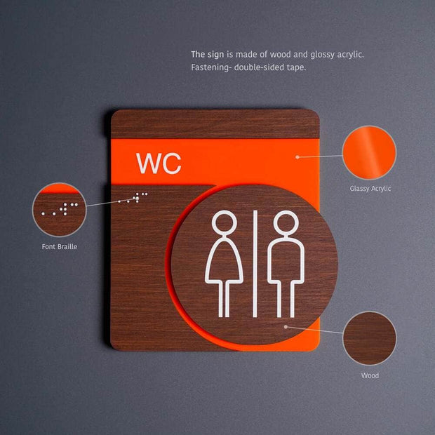 Bathroom Signs Woman Interior Sign for Restroom - "Genova" Design