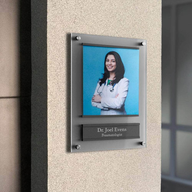 Door Signs Custom Name Plate with Photo: Acrylic Sign
