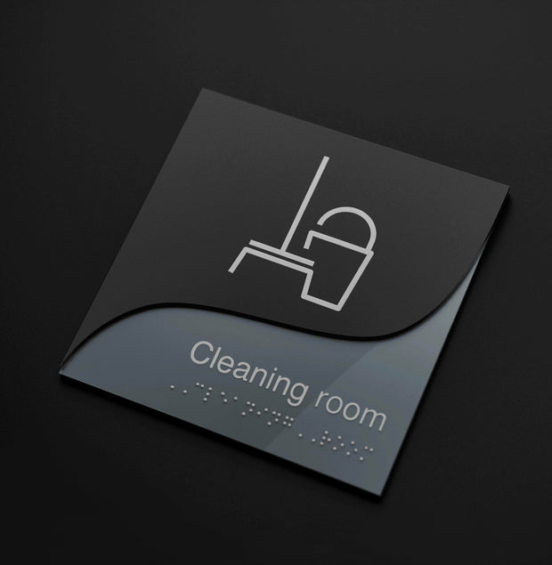 Bathroom Signs All Gender Bathroom Sign — Double Acrylic Sign — "Gray Calm" Design