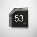 Door Numbers Office Number Sign: Wood & Stainless Steel Plate —  "Authentic" Design - Photo #7