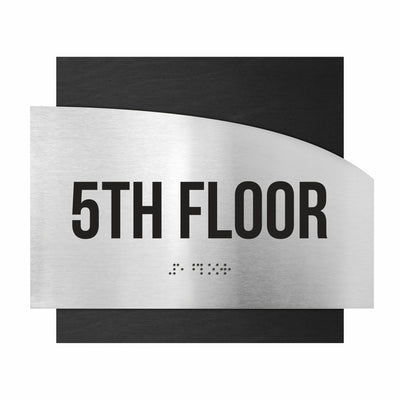 Floor Signs - Steel Sign For 5s Floor "Wave" Design