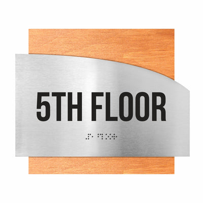 Floor Signs - Steel Sign For 5s Floor "Wave" Design