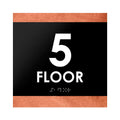Табличка на стену "5 этаж" со шрифтом Брайля: Дерево и акрил — "Buro" Дизайн - Photo #4