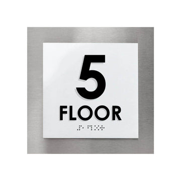Floor Signs - Sign For 5s Floor - Interior Stainless Steel Sign - "Modern" Design - Photo #4