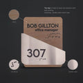 Door Numbers Office Door Number Sign with Personalized Name: Stainless Steel & Wood  — "Downhill" Design - Photo #2