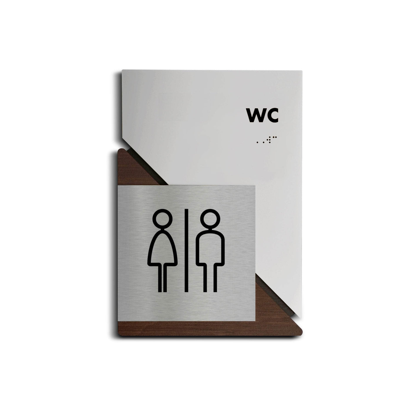 Bathroom Signs Acrylic & Wood Toilet Signs for WC - "Creative" Design