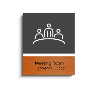 Information signs Meeting Room Sign: Wood & Acrylic Plate — "Dragon" Design